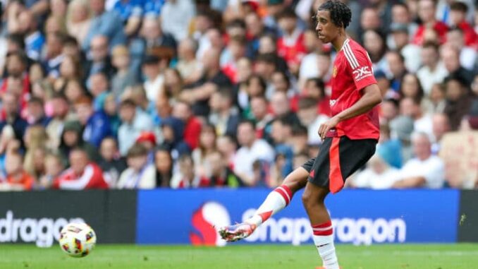 Glasgow Rangers FC v Manchester United, ManU FC Manchester United New signing Leny Yoro (15) in action during the Glasgo